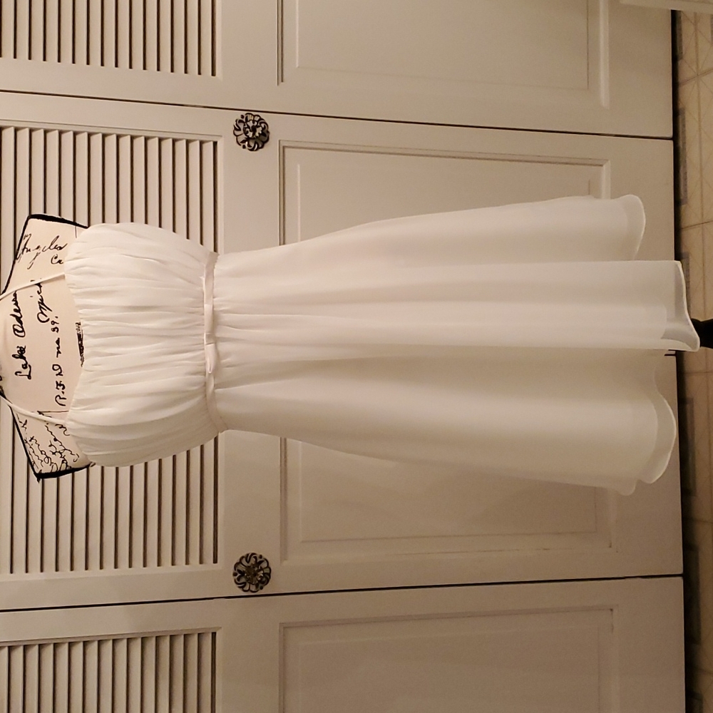 Chiffon A-Line Knee Length Bridal Gown